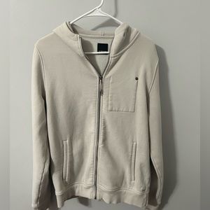 vuori creamish/grey zip up sweatshirt
